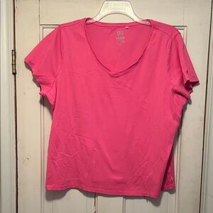 Izod Bright Pink Short Sleeve V-Neck Tee